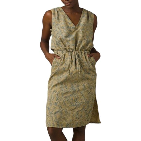 Prana Ecotropics Cabana Straw Dress XS NWT Sleeveless Drawstring Waist Open Back - Picture 1 of 9